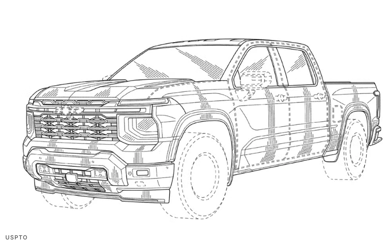 2027 Chevy Silverado 1500 Patent Angle View